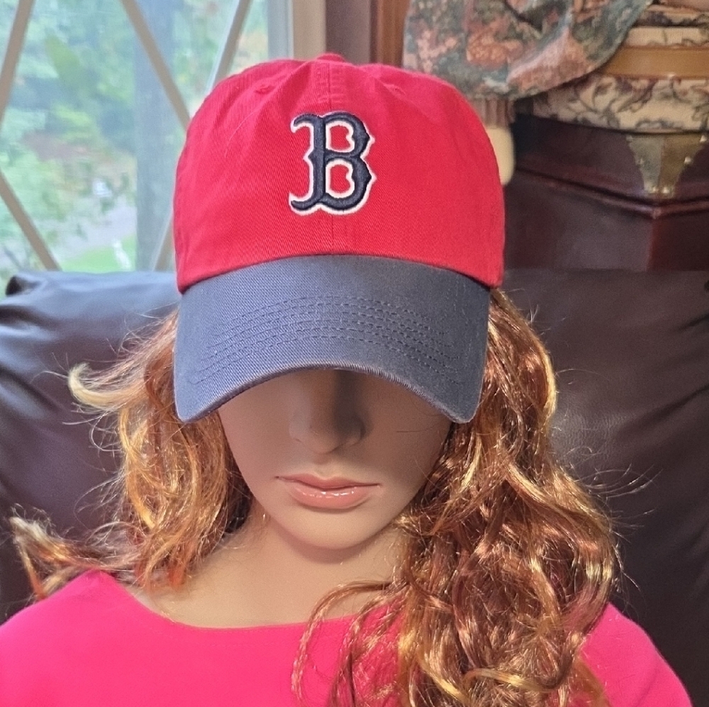 Red and Blue Baseball Cap with B Logo